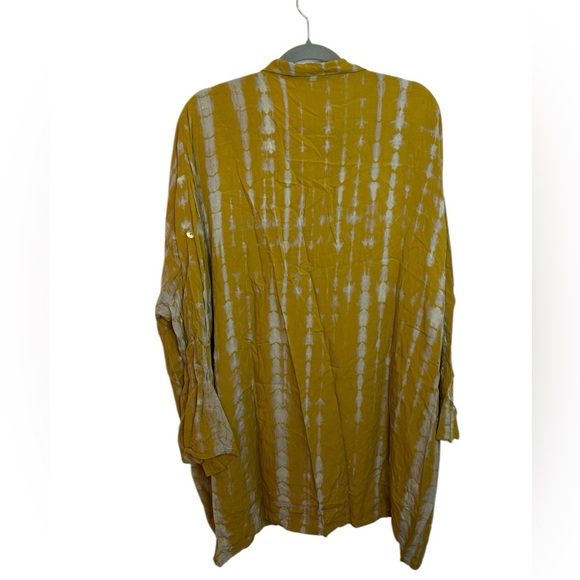 Stylepark1 Bali Yellow Tie Dye Long Sleeve Swim Cover Shirt Dress - Picture 2 of 5